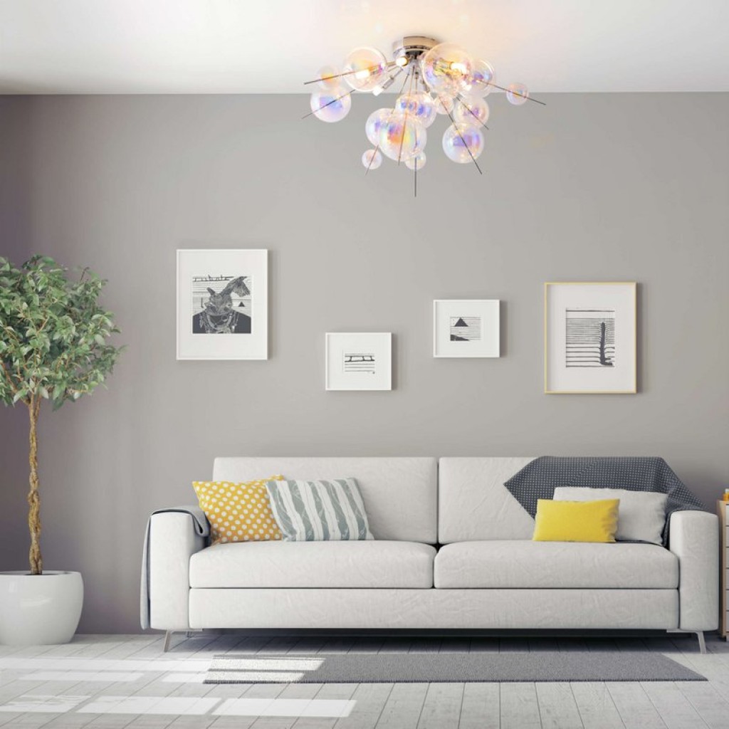 Ceiling lamp "explosion" iris made of metal and glass, G9 versions, ceiling lamp for dining room, living room, hallway or office, Ø57 cm