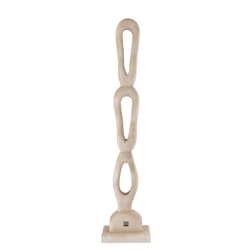 Rhyce Natural Mango Wood Statue Open Figure L