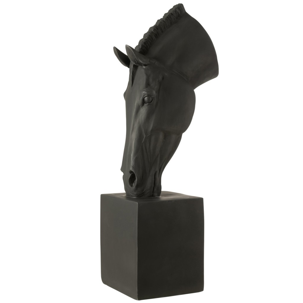 J-Line Paard Op Voet  Magnesiumoxide Zwart Large