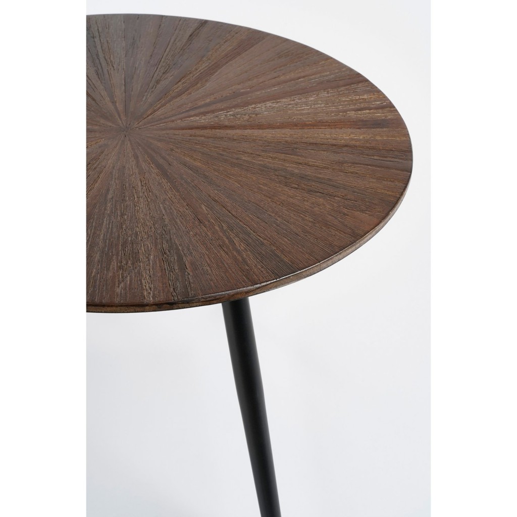 Dane Bijzettafel - Set van 2 - H44 x Ø54 cm - Gerecycled Hout - Bruin