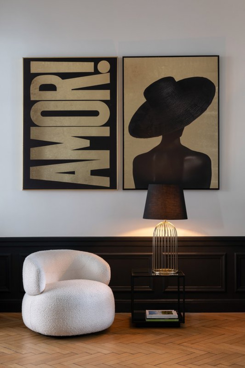 J-Line lamp base + shade Joni - iron - gold