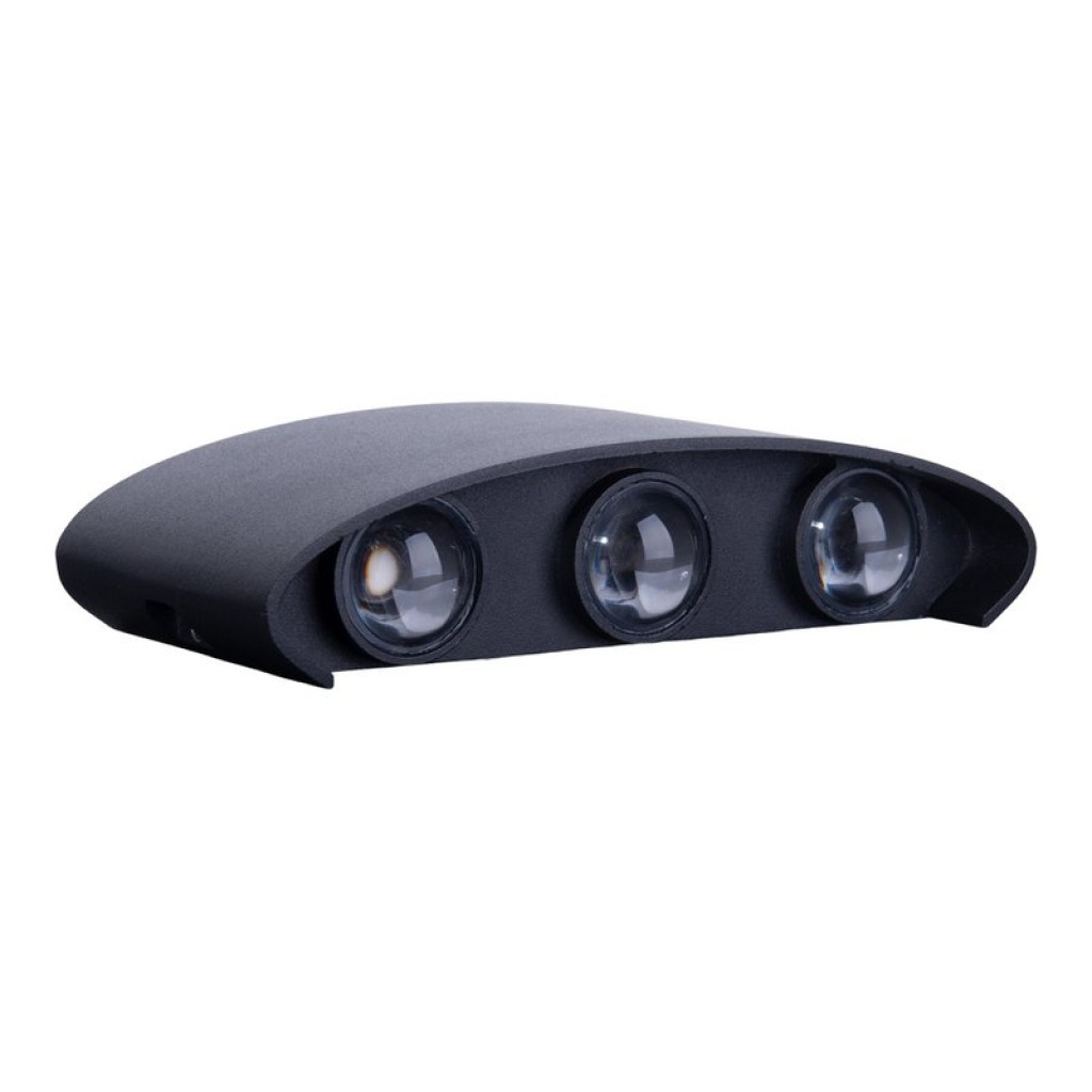 LED outer wall lamp "Auron", made of metal in anthracite, with integrated LED