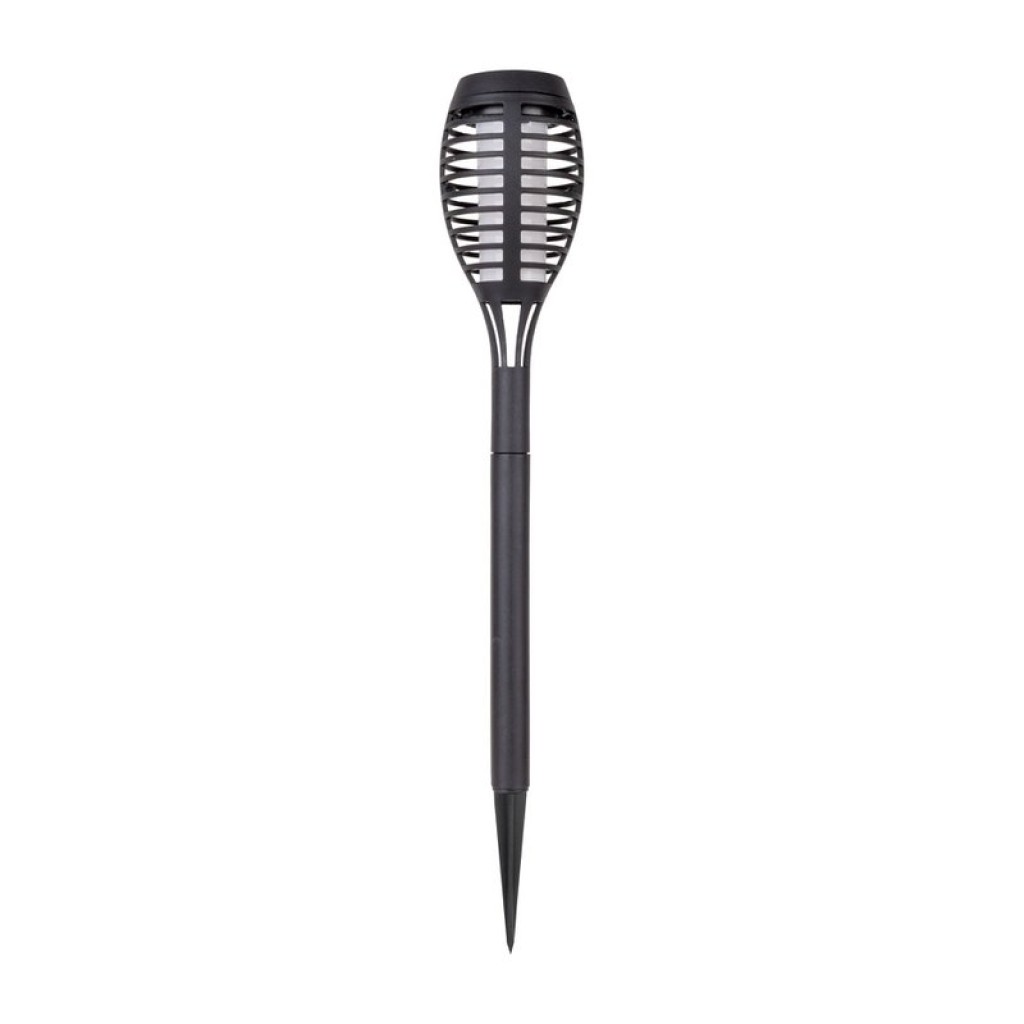 3 Set LED earth spit "torch" 58 cm made of gray plastic, with integrated LED, solar light for outside
