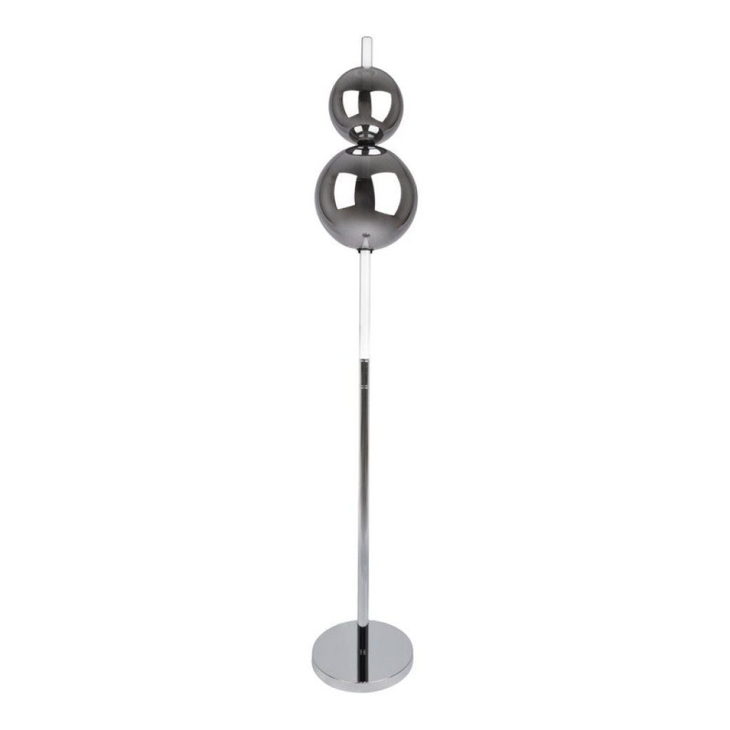 LED Stehleuchte "NOVA" Stehlampe mit Dimmfunktion aus chromfarbenem Metall, Kunststoff und Rauchglas, mit fest verbauten LEDs , ca 150 cm hoch