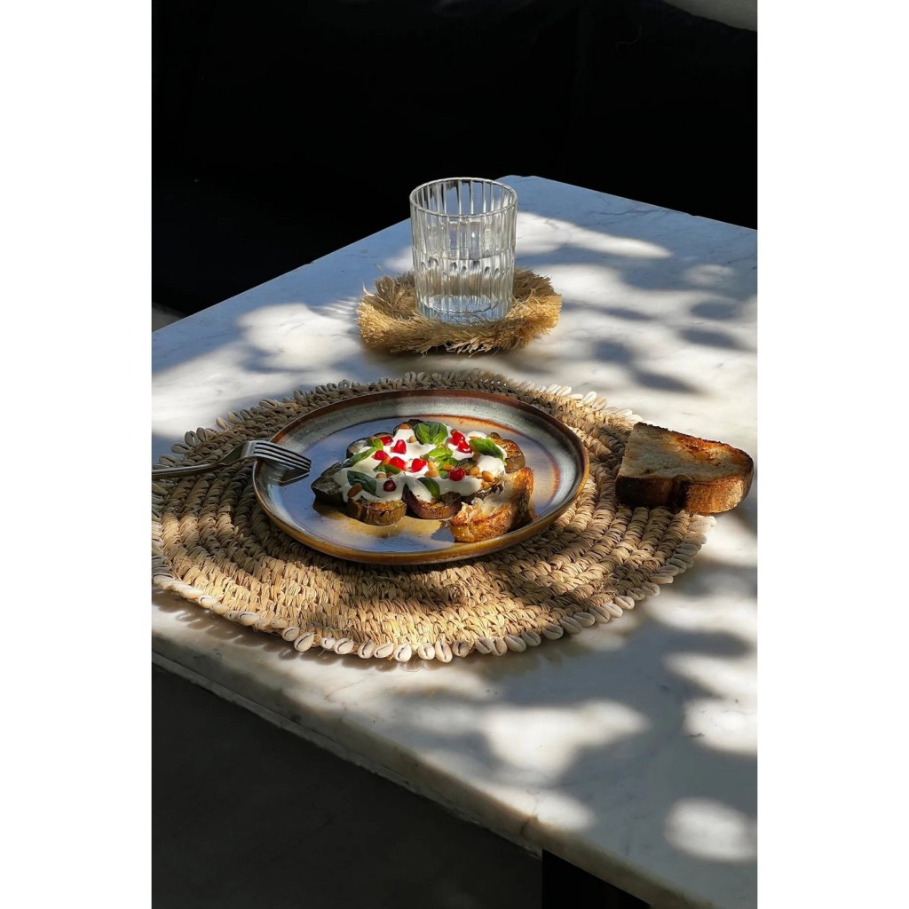 De Raffia Schelp Placemat - Natuurlijk