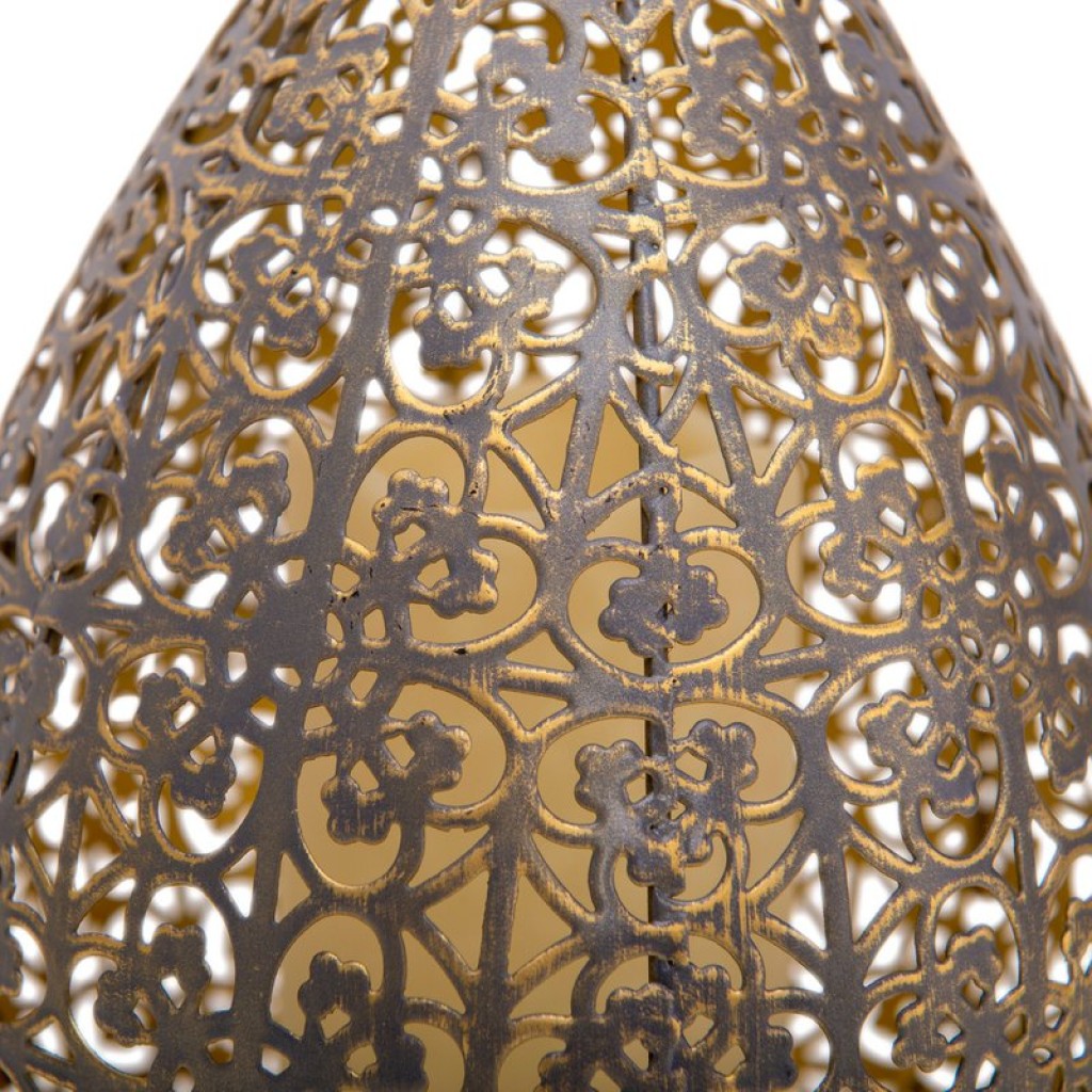 LED decol light 27.8 cm high in antique gold, for outside, made of metal and plastic, with integrated LED