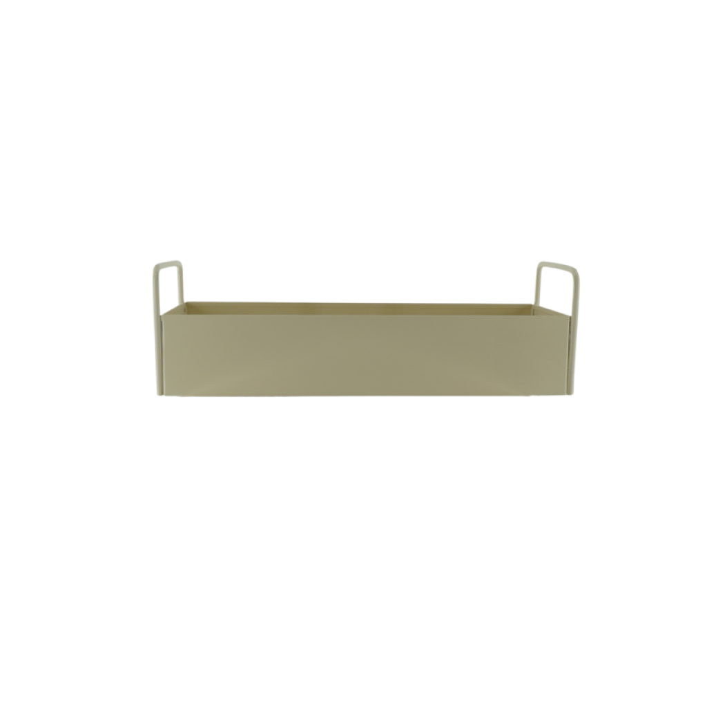 Tray - With Handles -Metal - Sand - 41,5x15,5x13cm