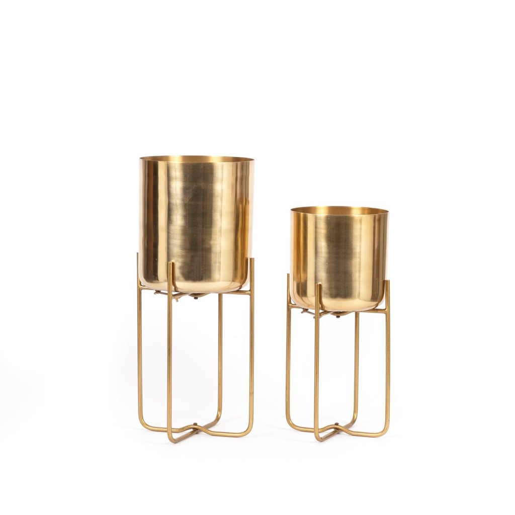 De Messing Plantenbak op Standaard - Messing - M
