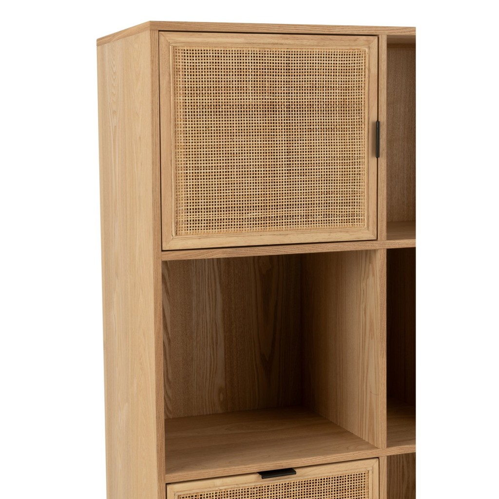 J-Line Kast Vakken Mdf/Metaal Naturel/Zwart