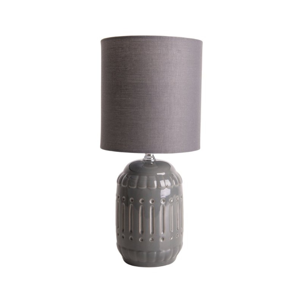 Ceramic table lamp "Erida", ceramic table lamp in gray, with E14 socket, for dining room, living room, hallway or office, table lights inside