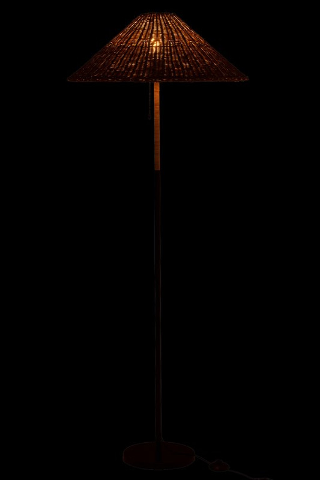 J-Line floor lamp - metal/rattan - black/natural