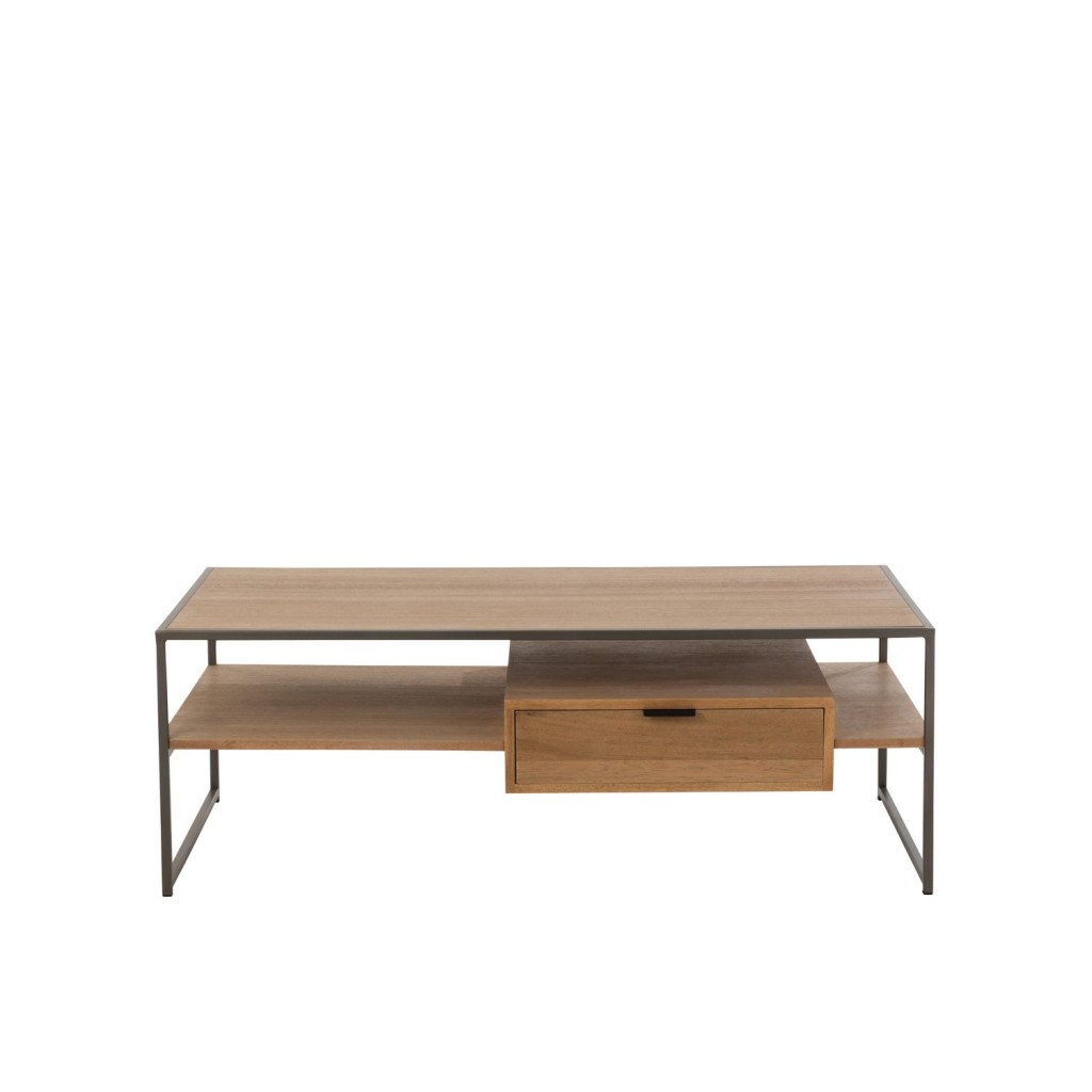 J-Line TV kast - 1 lade - hout/metaal - naturel