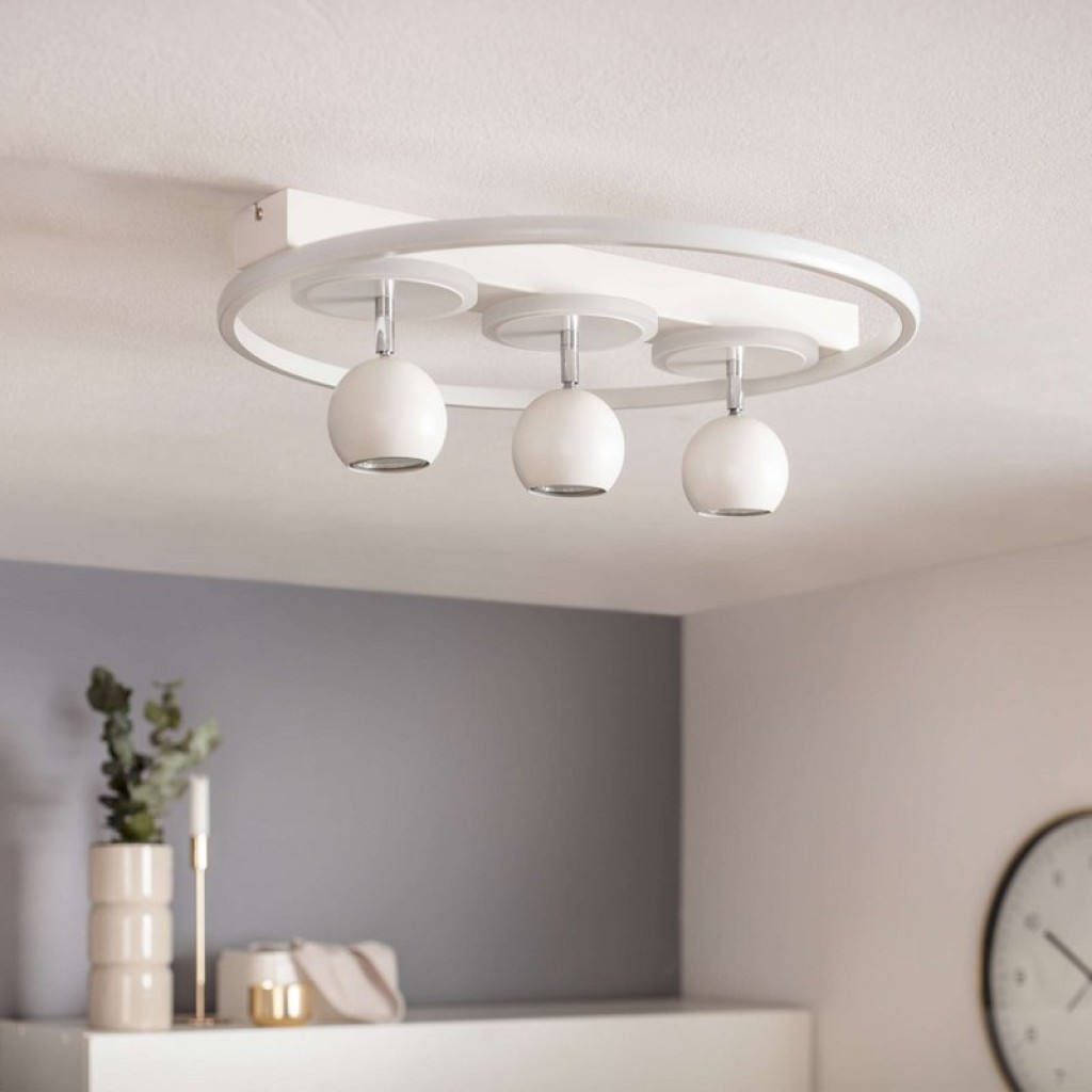 3 SPOT LED ceiling lamp "Ronda" Ø 50cm, made of metal and plastic, white, GU10, spots inside