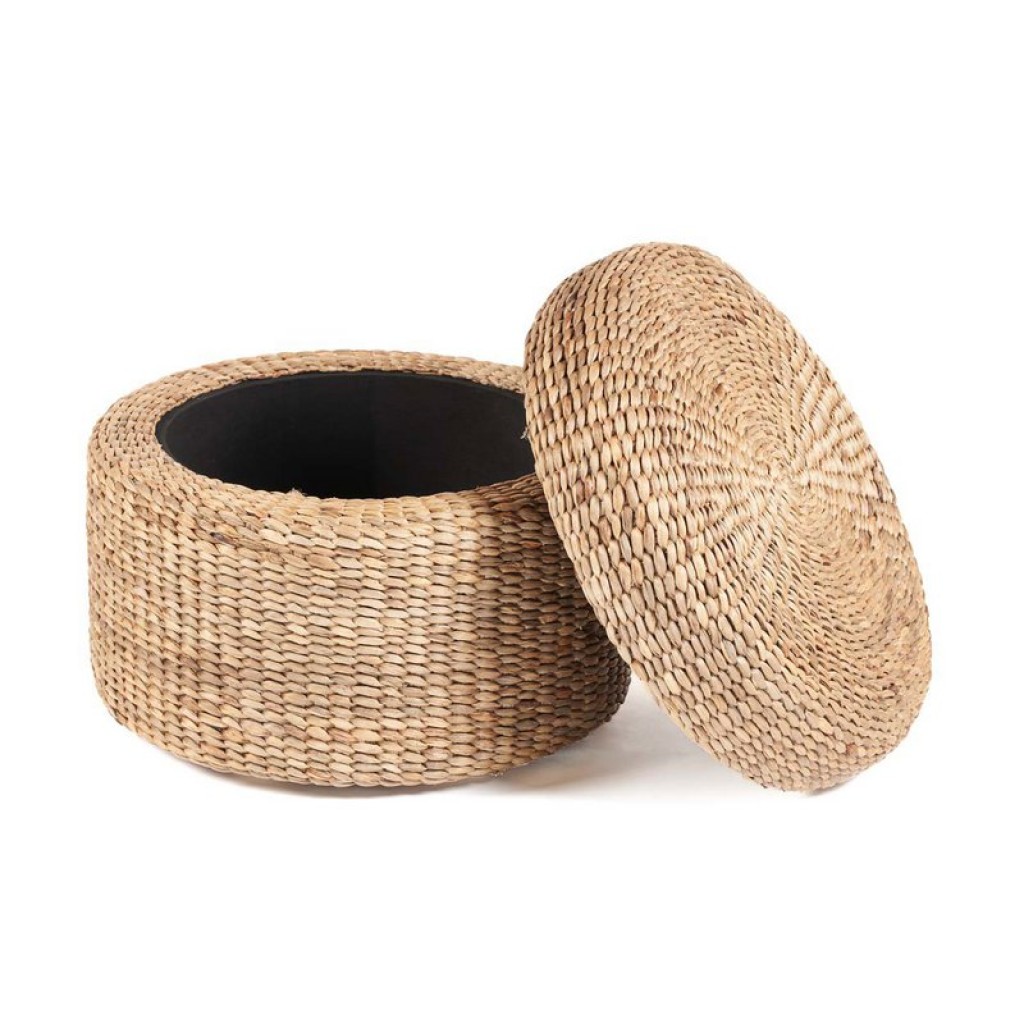 The Circle Storage Ottoman - Natural