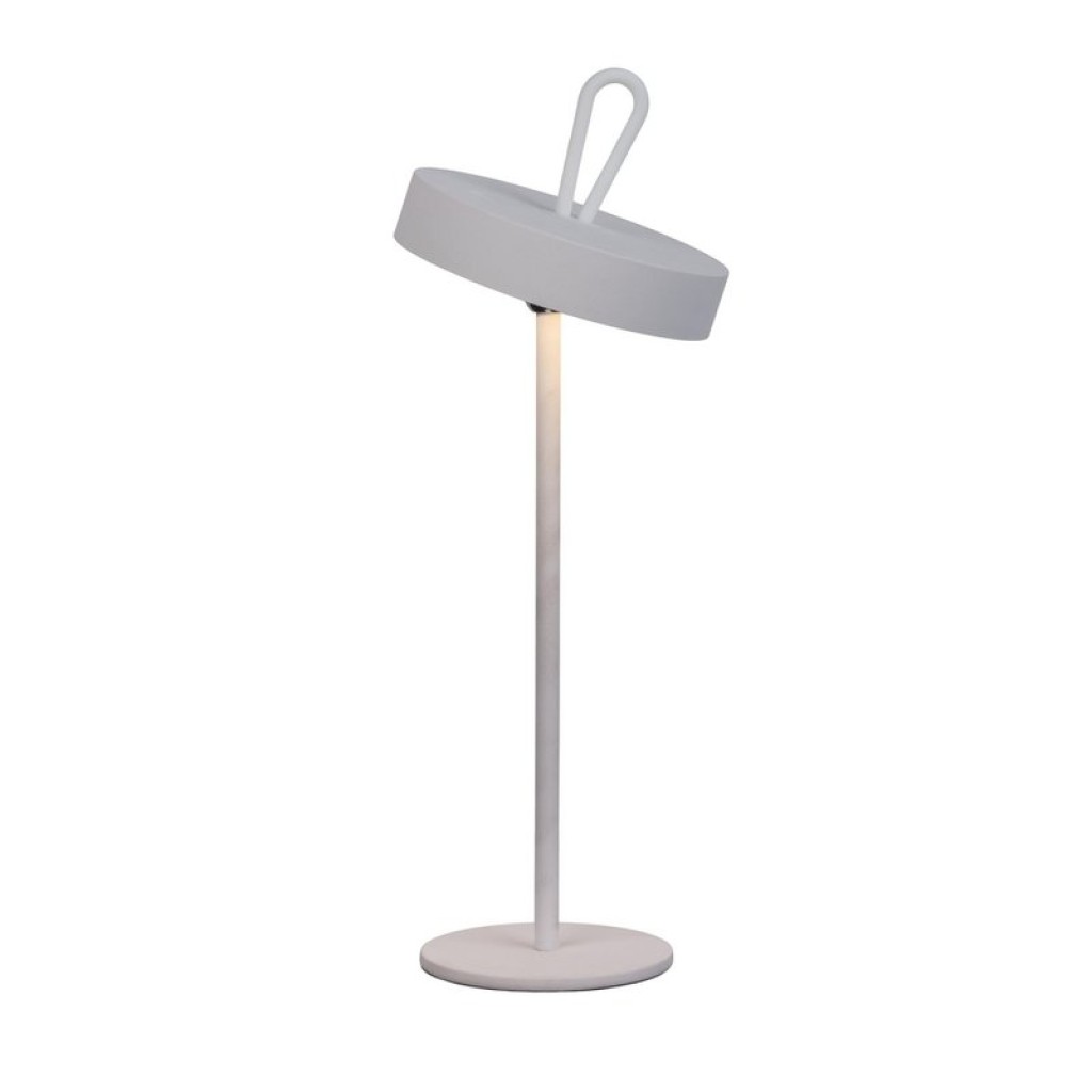 LED battery table lamp magnetically "Ella" for outside and inside, made of metal and plastic in white, 35 cm high