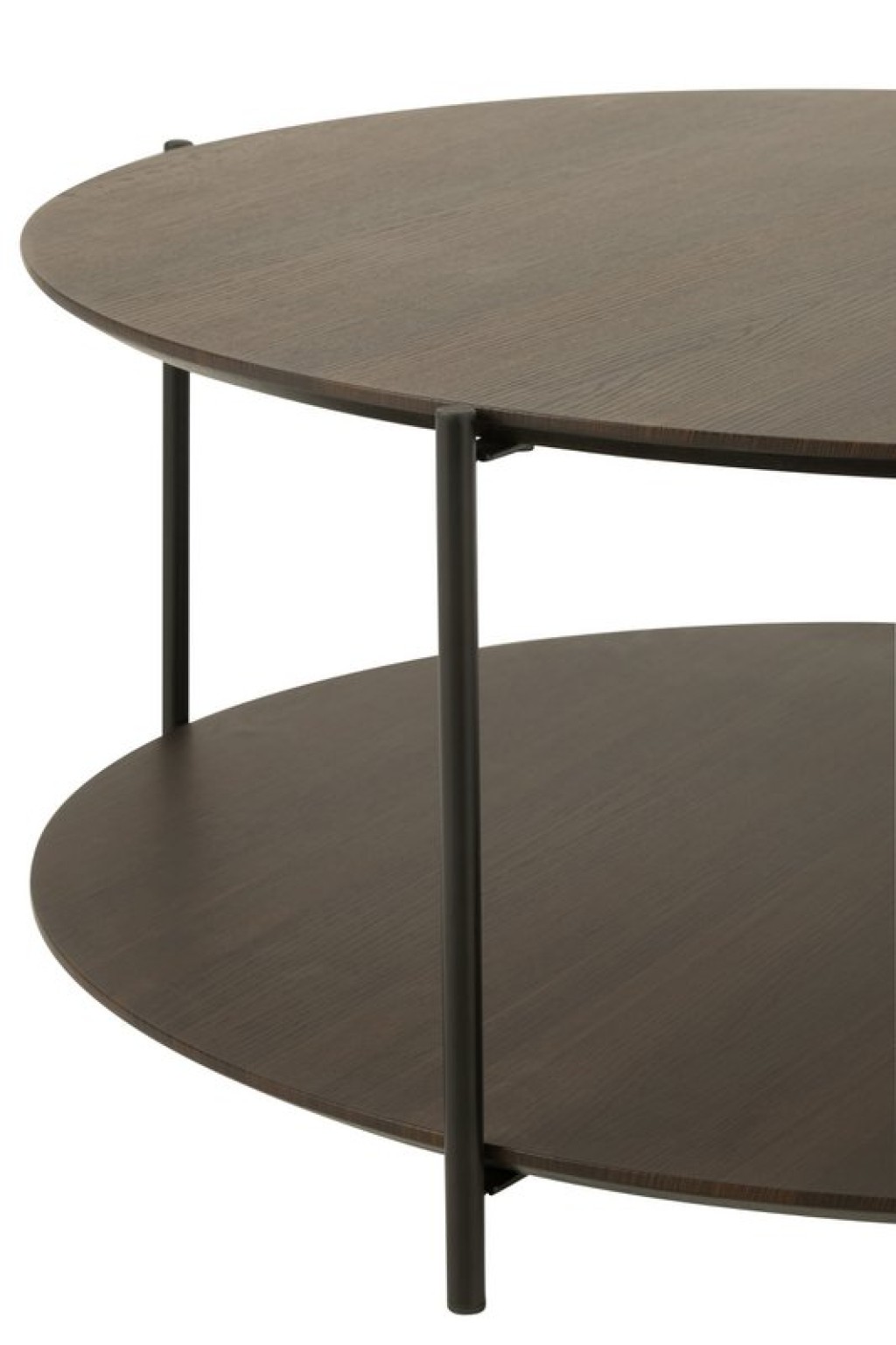 J -Line Coffee Table Round - Wood/Metal - Dark Brown - Small
