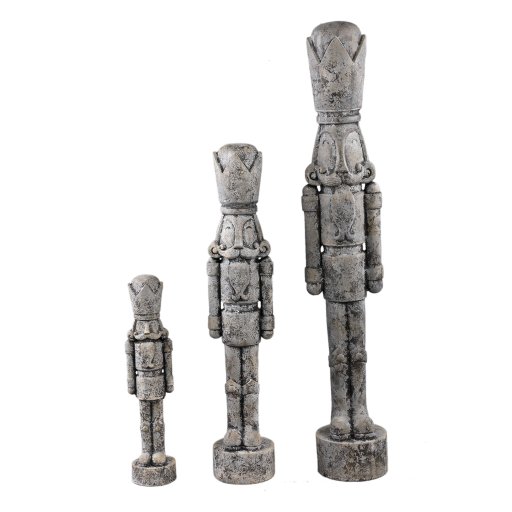 Bastian Grey Cement Nutcracker Statue L
