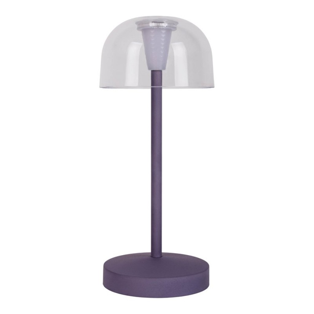 2-er Set LED battery table light "Gomba" for outside and inside, made of metal and plastic in blackberry, 18.5 cm high