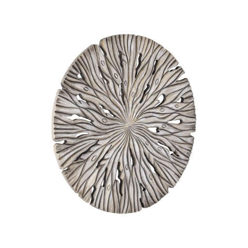 Bonte Cream MDF Wall Panel Wavy Carved Round S