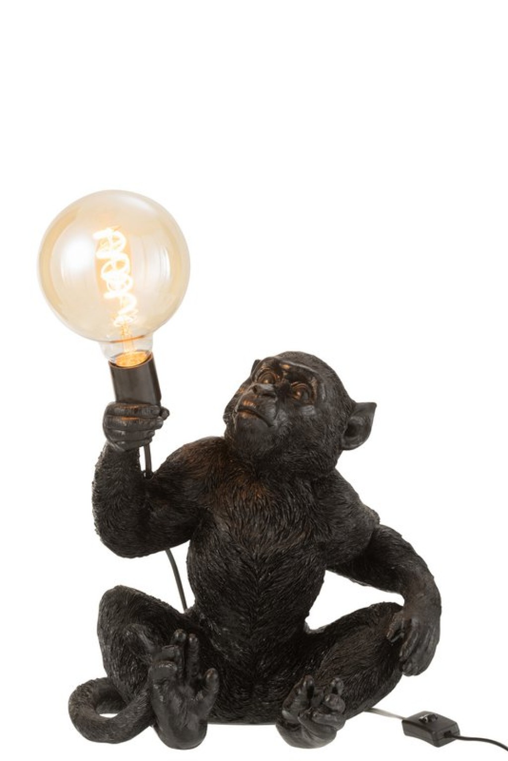 J-Line lamp Monkey Sitting - polyresin - black