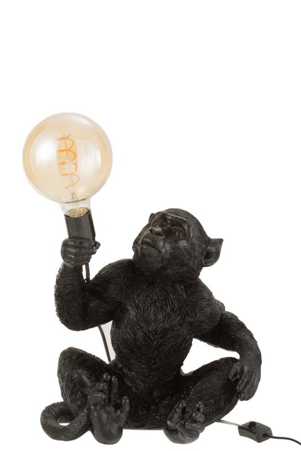 J-Line lamp Monkey Sitting - polyresin - black