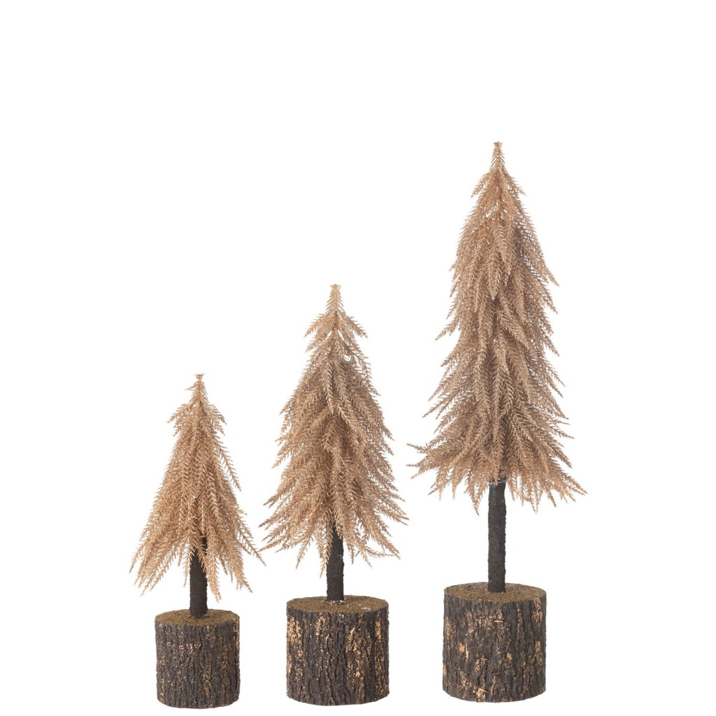 J-Line decoratie kerstboom - kunststof - koper - large