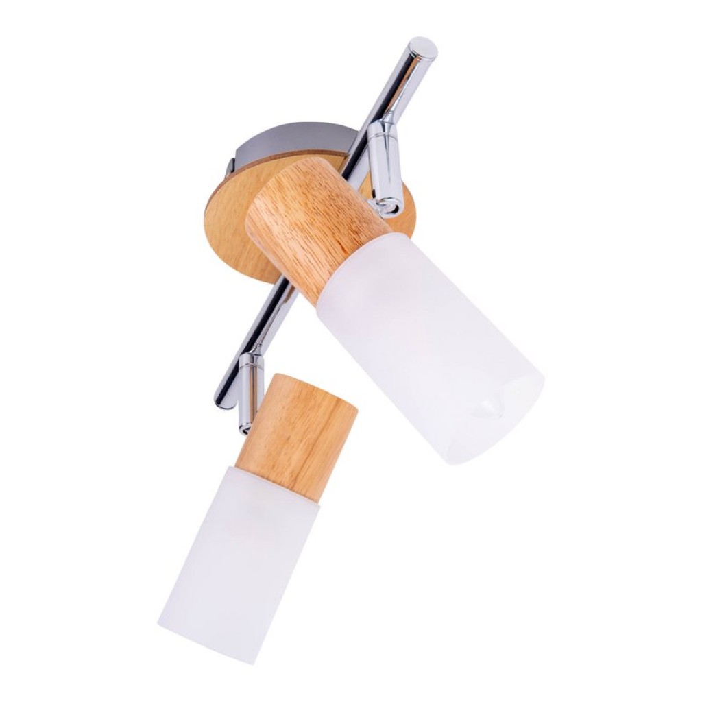 2 wall ceiling spot "Todtnau", metal, wood and plastic, E14, 39 cm long