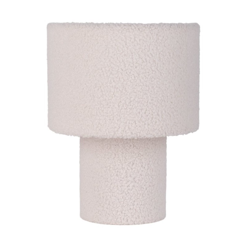 Table lamp "Fluffy" with text blades and foot in white, E27, approx. 31 cm high