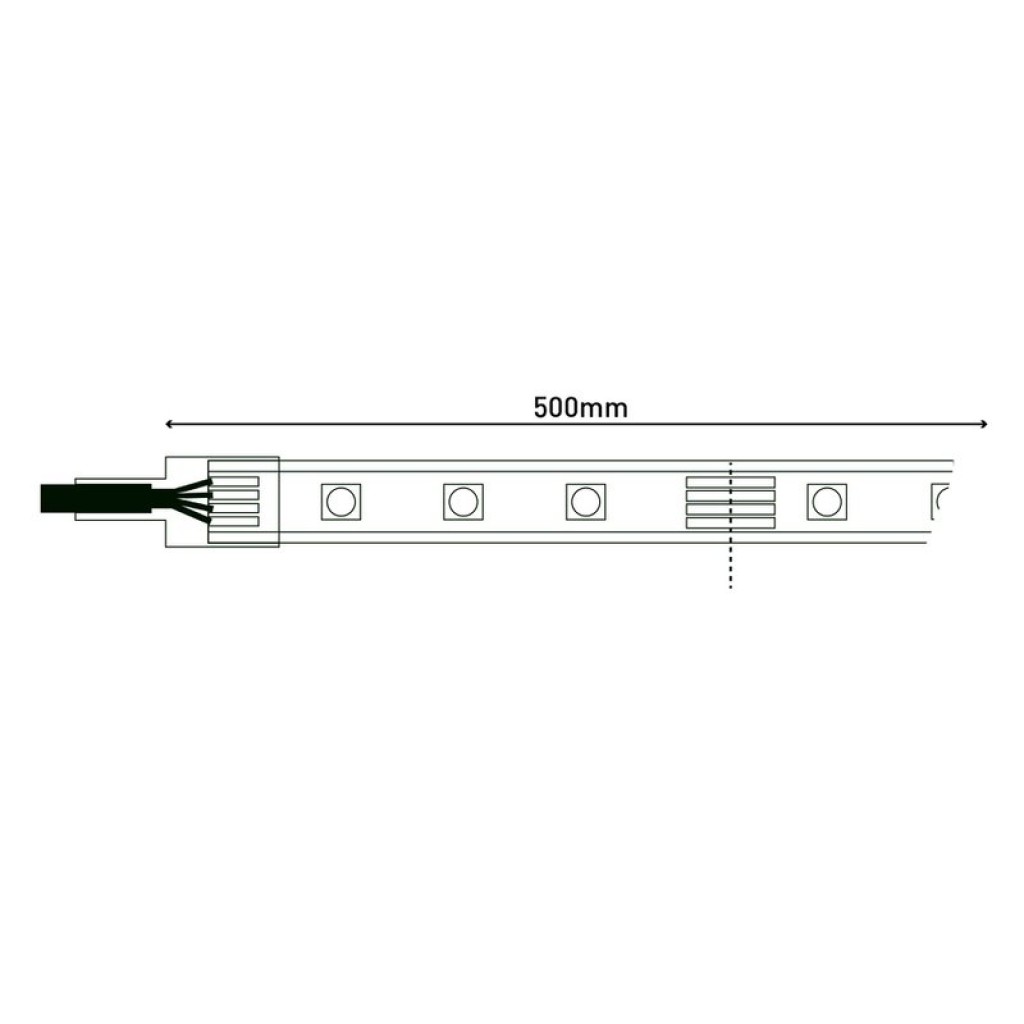 The LED "Stripe" Outdoor 500 cm, 24 watts, warm white, with color changer, dimmable, including remote control and accessories
