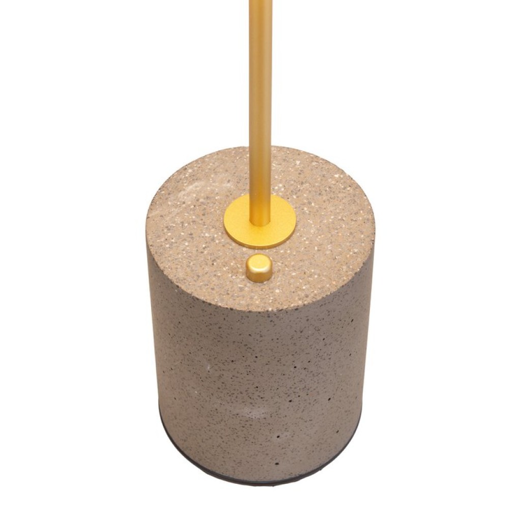 Akku Tischleuchte "SETA" schwarz 30 cm hoch aus Metall und Beton, mit fest verbauter LED