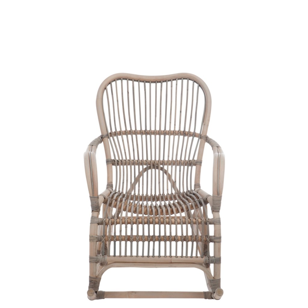 J-Line schommelstoel - rotan - grijs