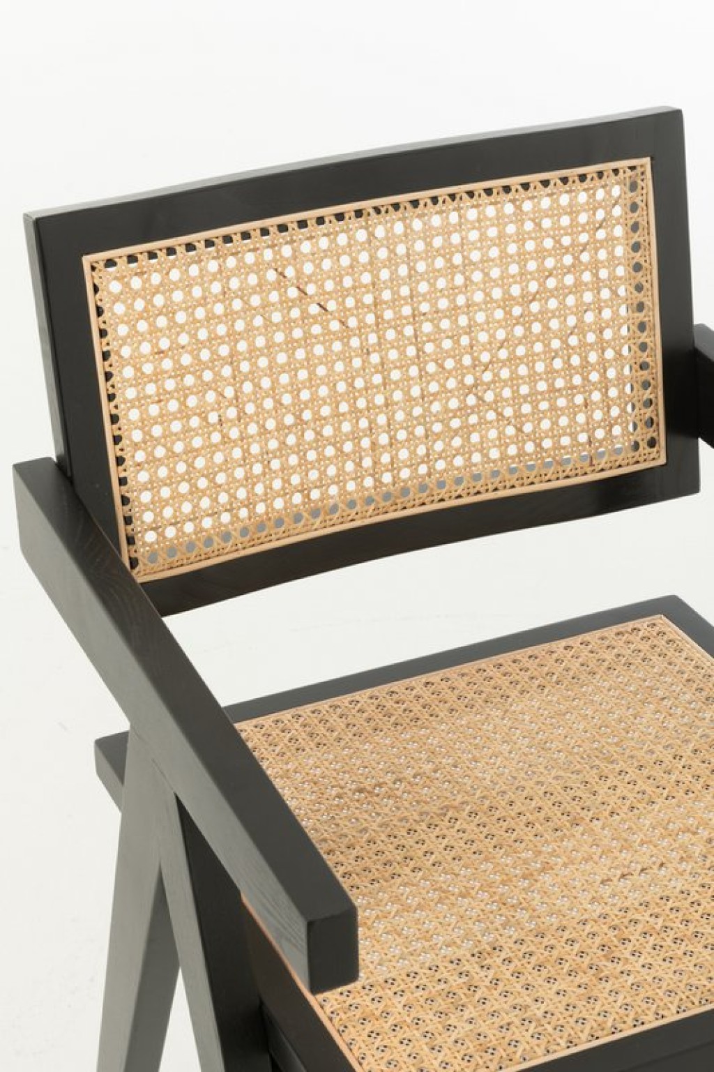 J-Line Chair Lattice Ash Wood/Rattan Black