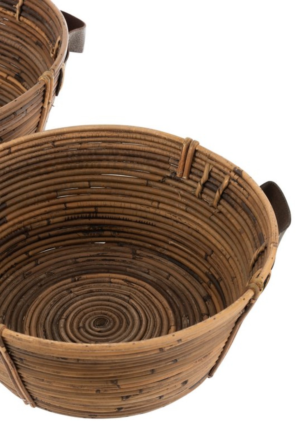J-Line bowl + handle - rattan B- brown - 3 pieces