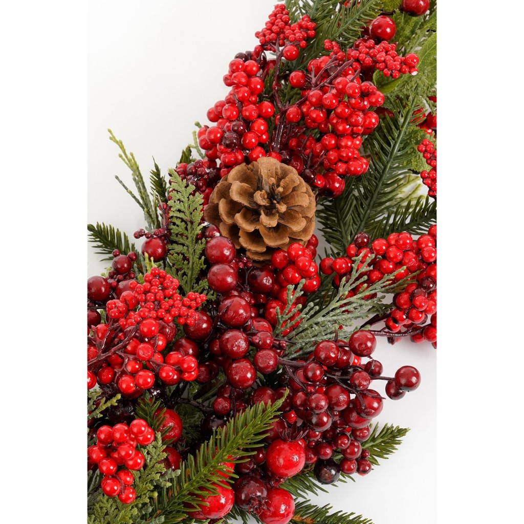 Randell Druppelvormige Kerstslinger - L110 x B18 x H10 cm - Rood