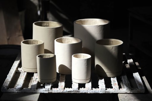 Vik Taupe Cement Cylinder Pot Round Matt L
