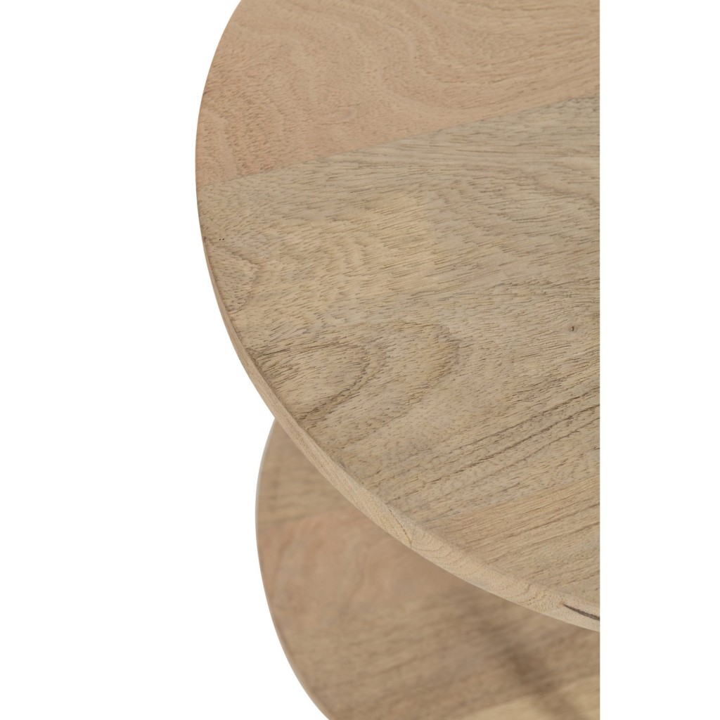 J-Line bijzettafel Eli 2 planken - hout/staal - naturel/grijs