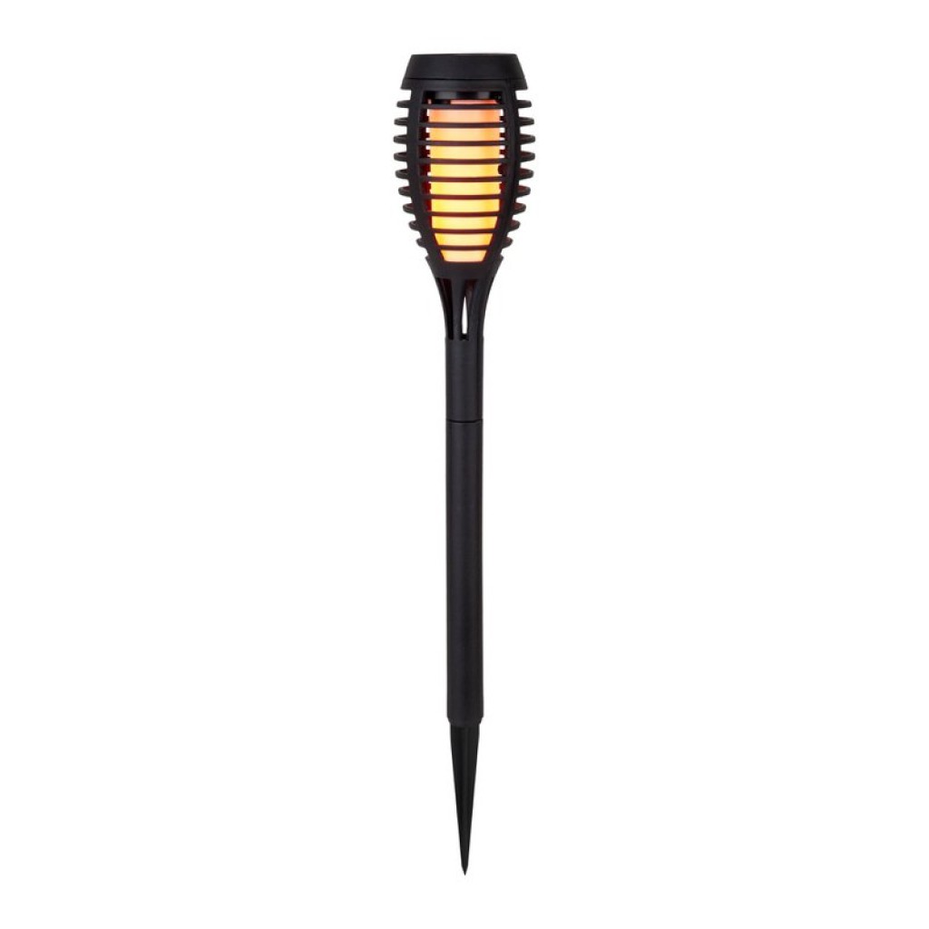 3 Set LED earth spit "torch" 58 cm made of gray plastic, with integrated LED, solar light for outside