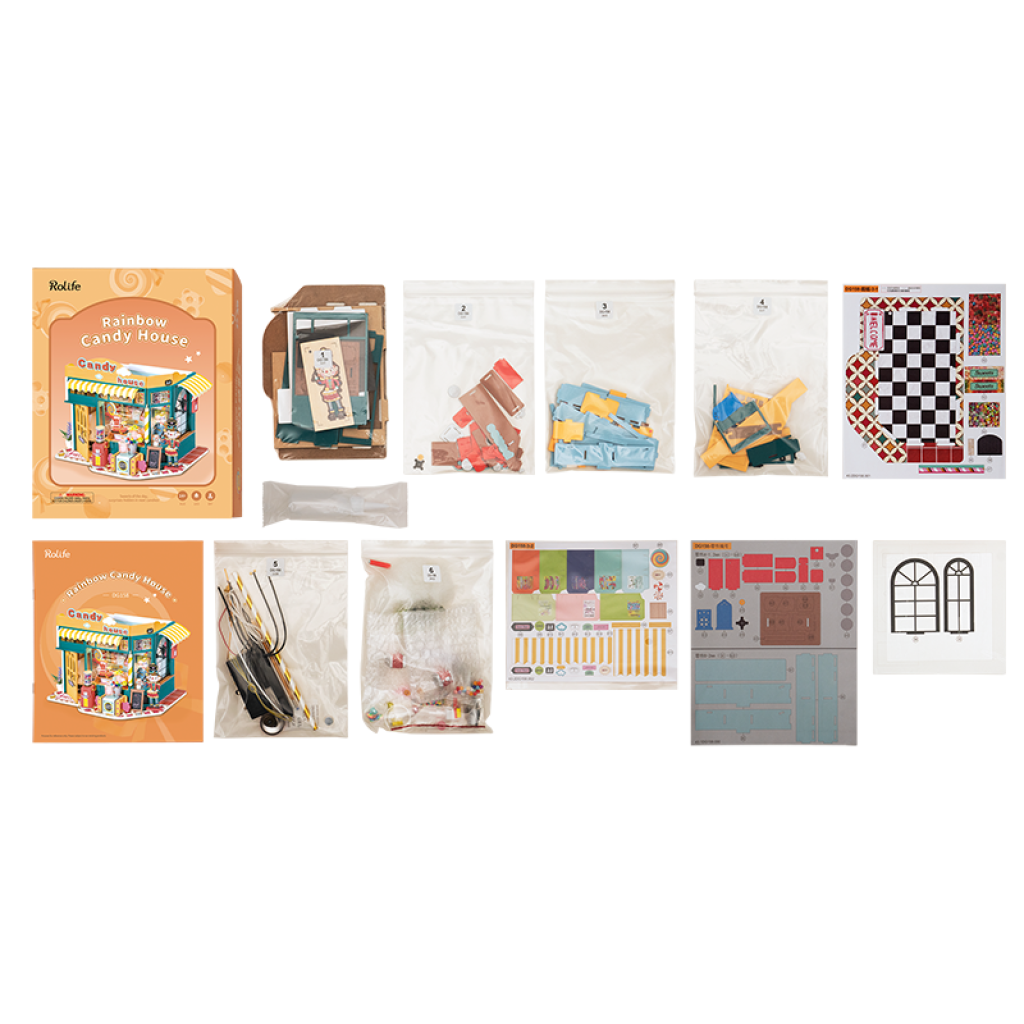 DIY House Rainbow Candy House, Robotime, DG158, 22x14x16.8cm