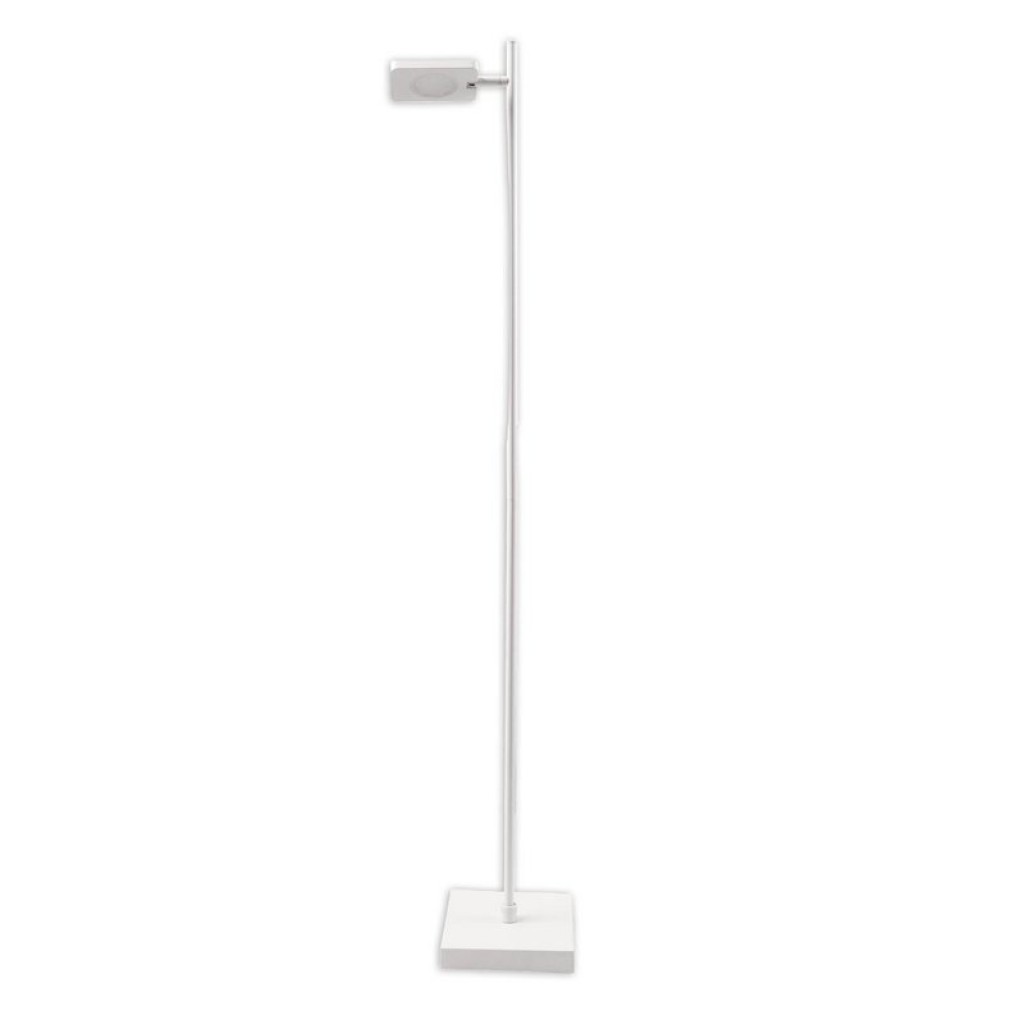 LED cordless lamp "Lupa", 135 cm high, aluminum white and plastic, integrated LEDs, 2400 LM, dimmable, CCT function, 3000-6500 K, RGB light changer