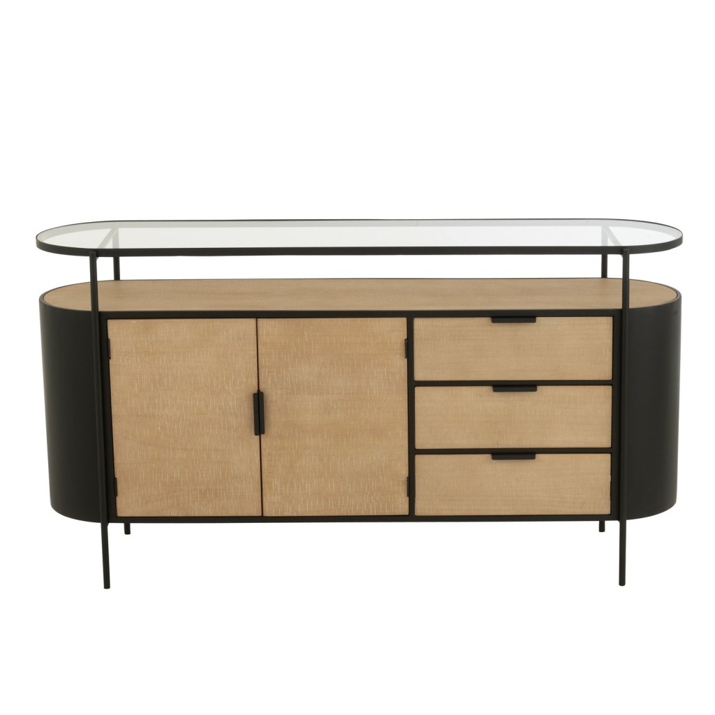 J-Line Kast Ovy Ijzer Naturel/Zwart