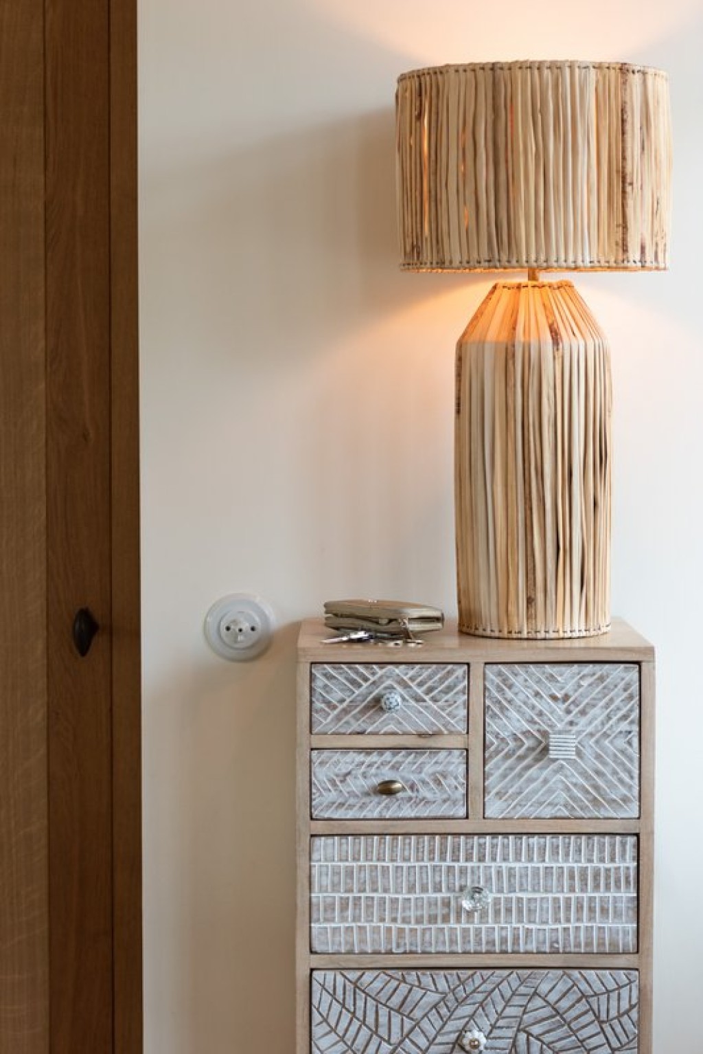 J-Line lamp Hanna Banana Leaves - jute - natural