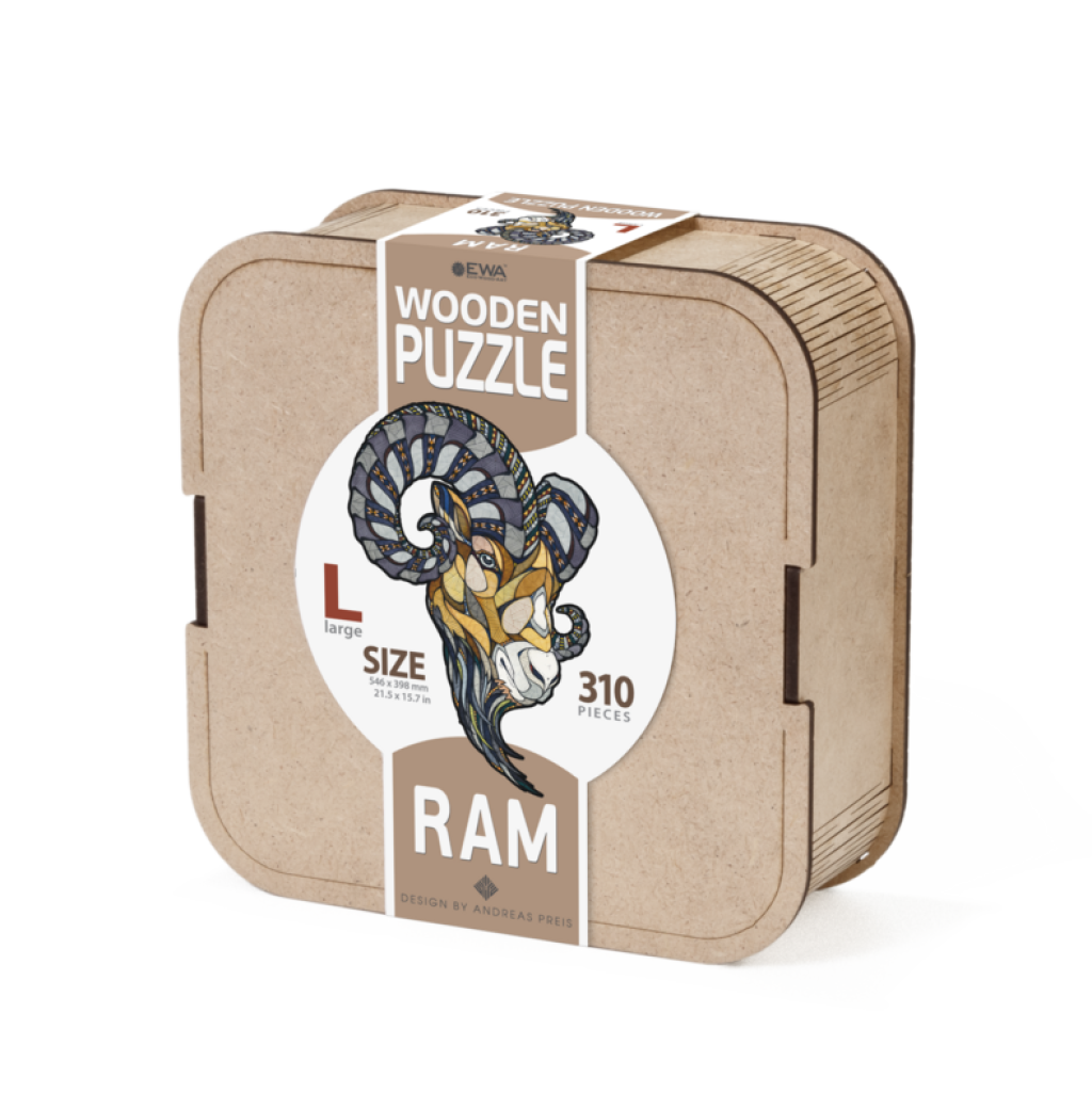 Eco Wood Art Wooden Jigsaw Puzzle Ram, Size L, 2222, 54.5x38.8x0.5cm
