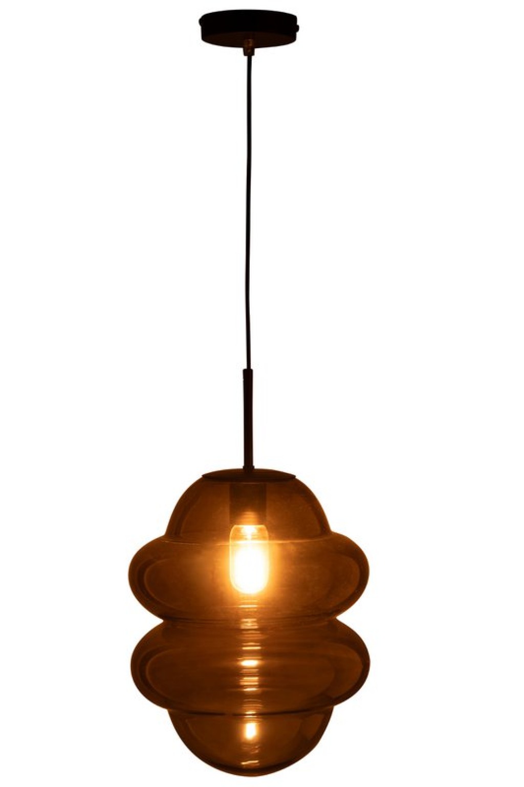 J-Line Hanging Lamp Honey Spoon Glass Gray