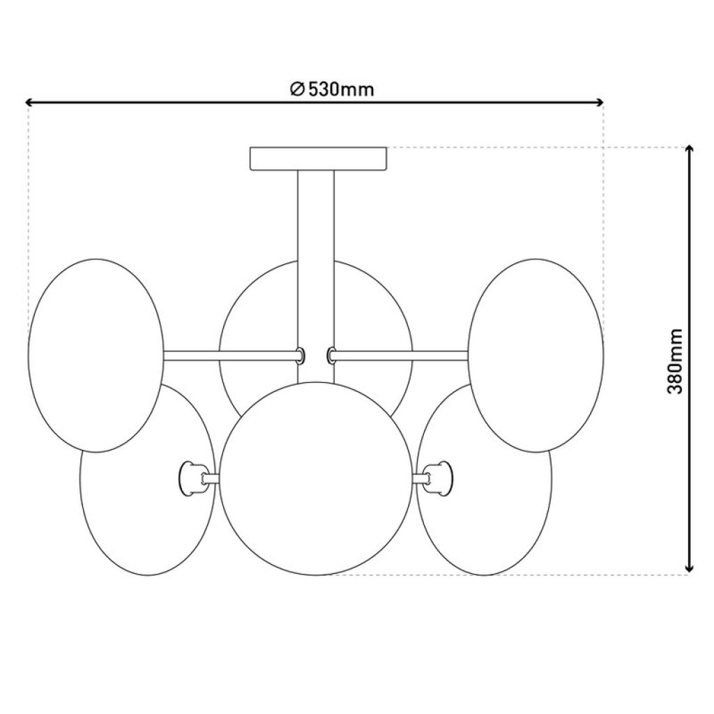 Deckenleuchte "ORION" smoky, Ø ca. 53 cm, aus chromfarbenem, rostfreiem Stahl und Rauchglas, G9-Sockel, Beleuchtung für Wohnzimmer, Esszimmer oder Büro.