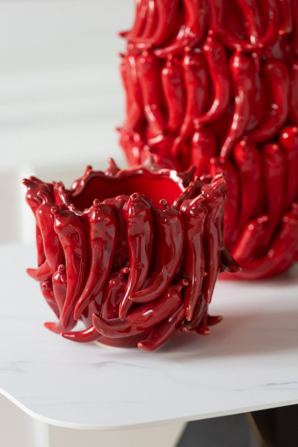 J -Line Vase Peppers - Porcelain - Red - Small - Ø 24.5 cm