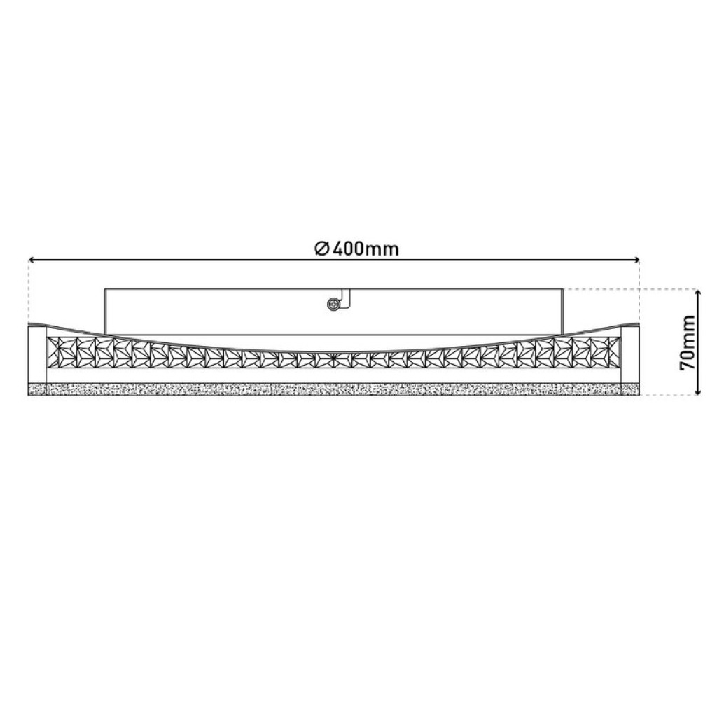 LED Deckenleuchte ARANY, Deckenleuchte aus Metall und Kunststoff in Schwarz,, mit fest verbauten LEDs, dimmbar, 40 cm Durchmesser