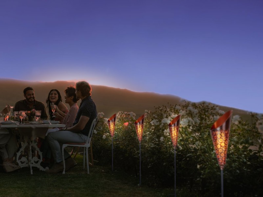LED Solar-Erdspieß "TORCH" Außen-Erdspieß aus Metall und Kunststoff in Kupfer, mit integrierter LED