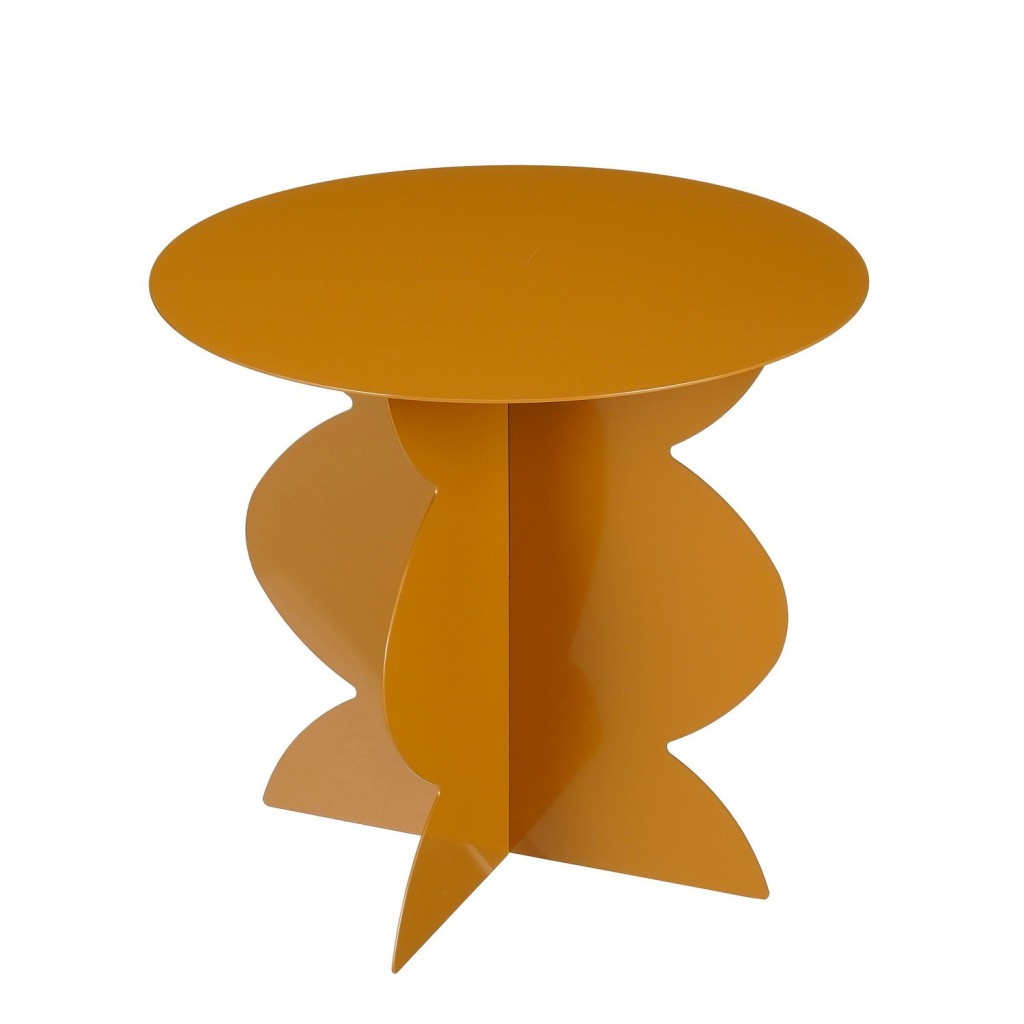 Rafi Bijzettafel - H40 x Ø45 cm - IJzer - Bruin