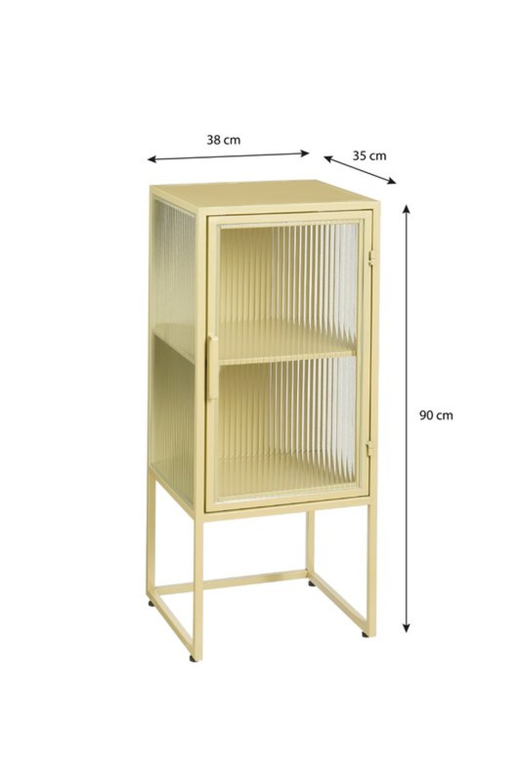 Clifton storage cupboard with doors - L38 x B35 x H90 cm - Metal - Beige