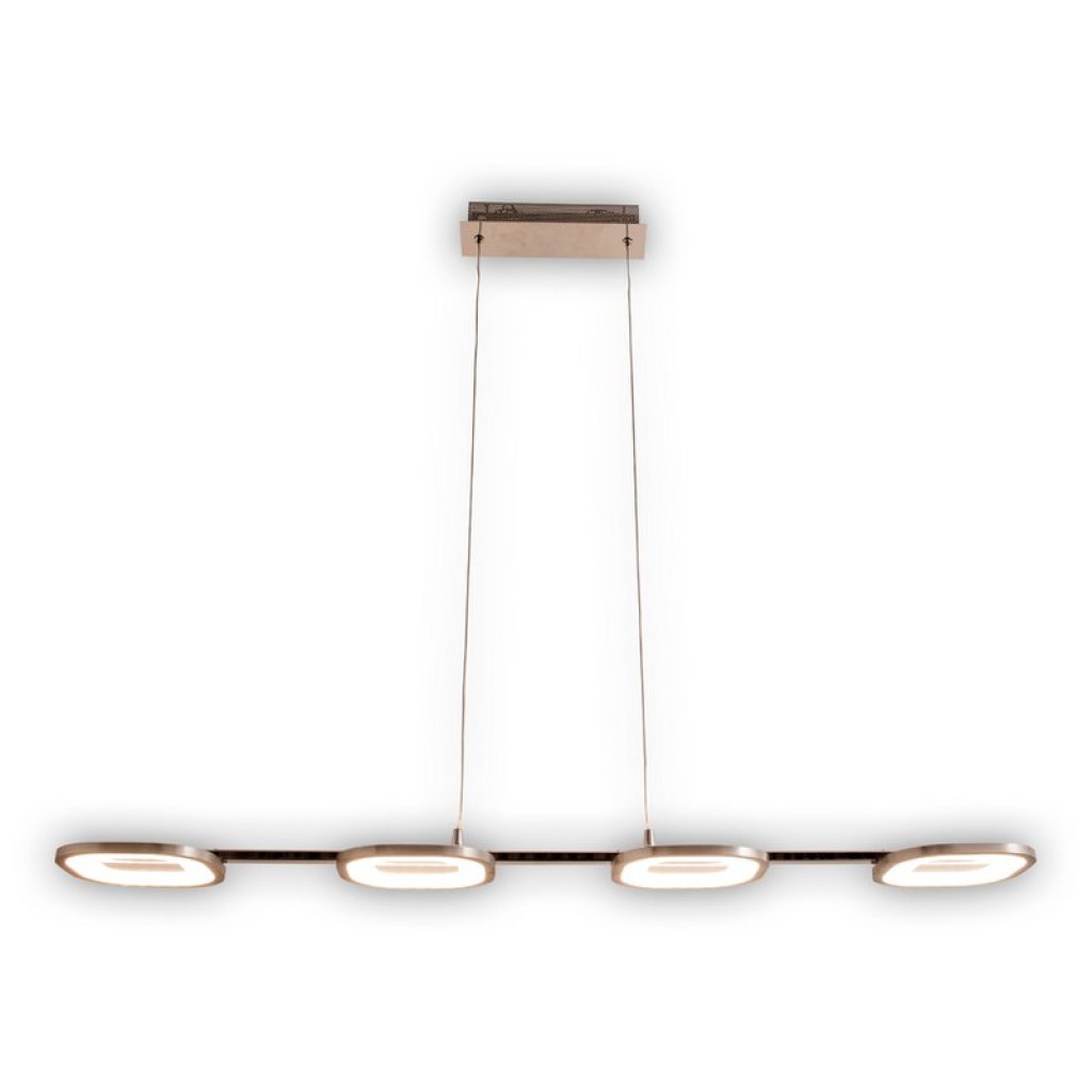 LED pendant light "Beam" made of metal and plastic in steel-blank, with integrated LED